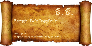 Bergh Böngér névjegykártya